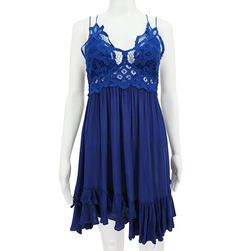 FP One Free People Women Adella Slip Dress Blue S